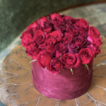 Margaux | red velvet box with 35 red roses